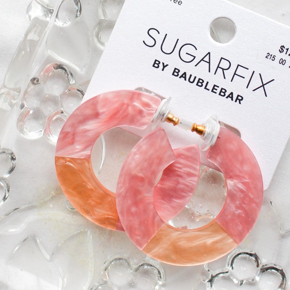 BaubleBar Jewelry - SUGARFIX by BaubleBar Two-Tone Resin Hoop Earrings BaubleBar Jewelry - SUGARFIX by BaubleBar Two-Tone Resin Hoop Earrings